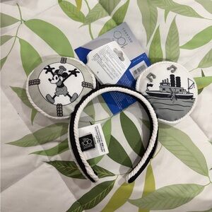 Disney Black and White Steamboat Willie Ears Headband